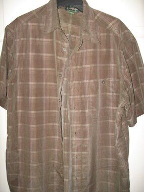 David Taylor Luxury Microfiber Button Front Shirt Men's Large Green
